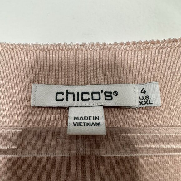 Chicos Blouse 2XL Pink Velvet Ribbed - Picture 3 of 11